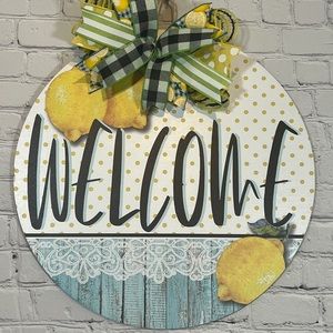 Lemon Front Door Decor, Front Door, Front Door Sign, Door Hanger, Housewarming